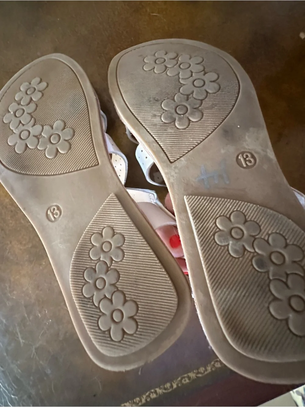 White strappy Sandals size 13